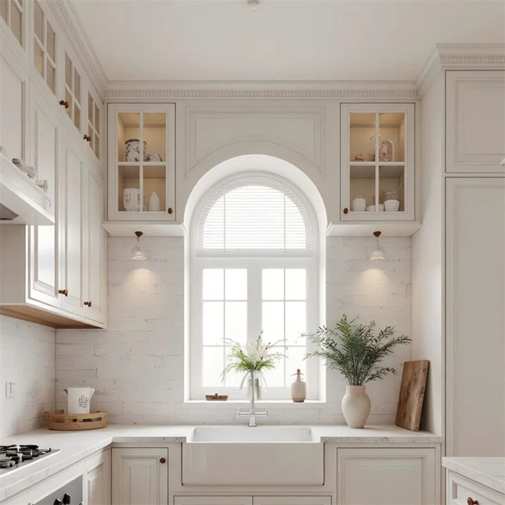 カントリーキッチン塗装キャビネット